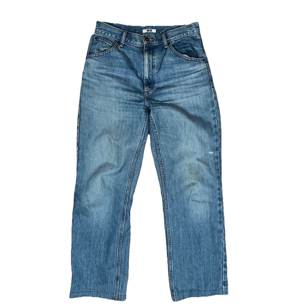 Uniqlo U Lemaire Jeans‎ 30x28 27x32Tag Hemmed Blue 100% Cotton Light Wash